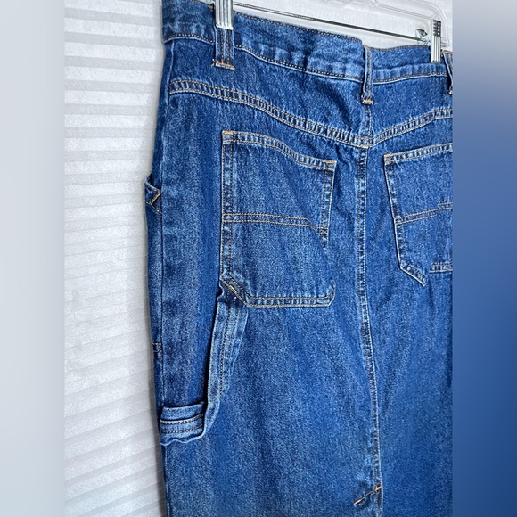 Vintage Bill Blass Long Denim Dark Blue Jean Skirt Size 10 Cotton Boho Western - Picture 7 of 11